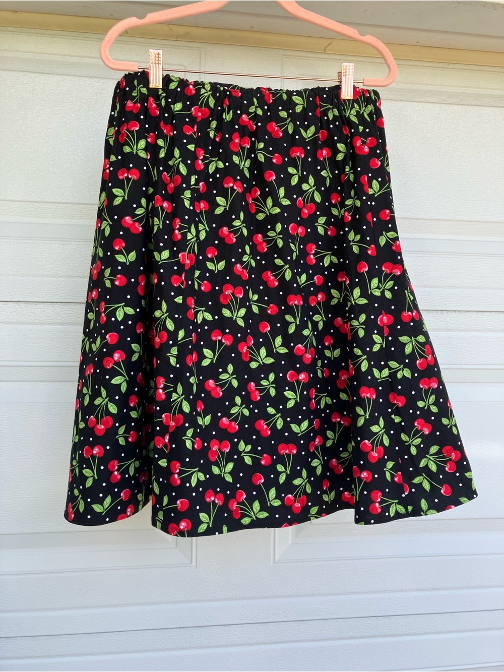 Cherry Print A-Line Skirt